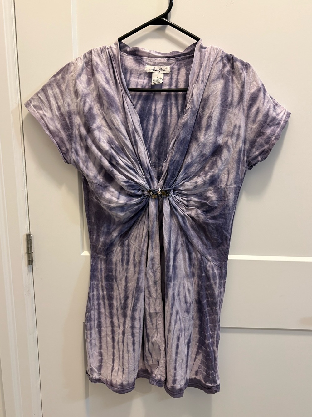 Y2K Tie-Dye Twist Front beaded Top #129